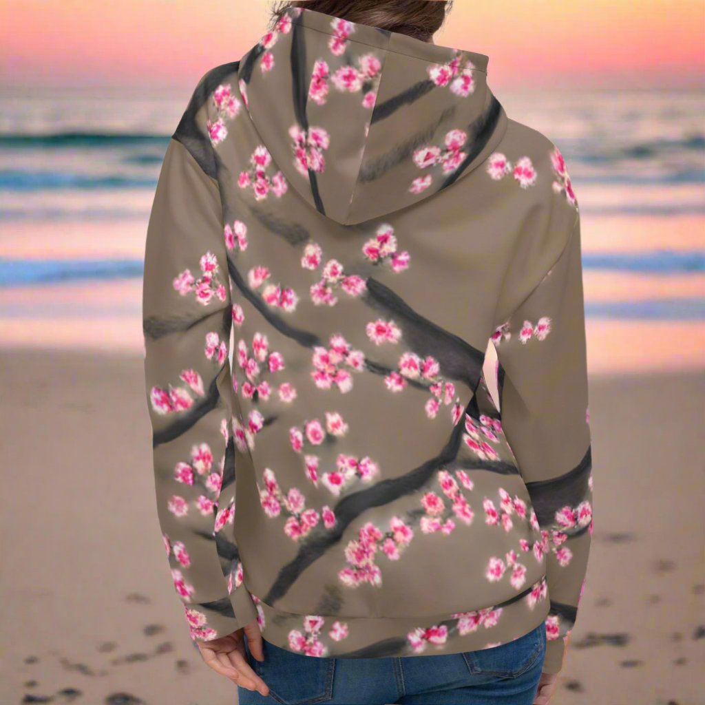 Cherry Blossoms Beach Hoodie Cozy Sweatshirt