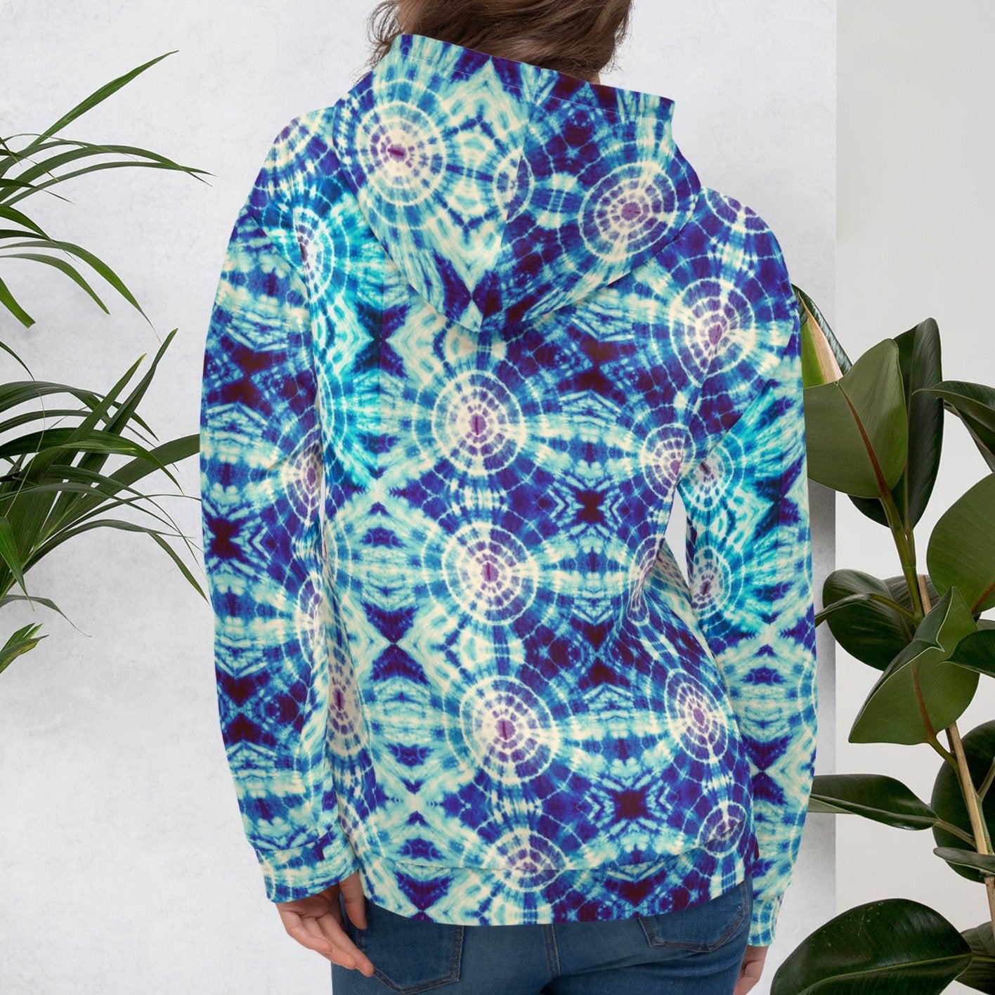 Arctic Tie Dye Blue Beach Hoodie Cozy Sweatshirt