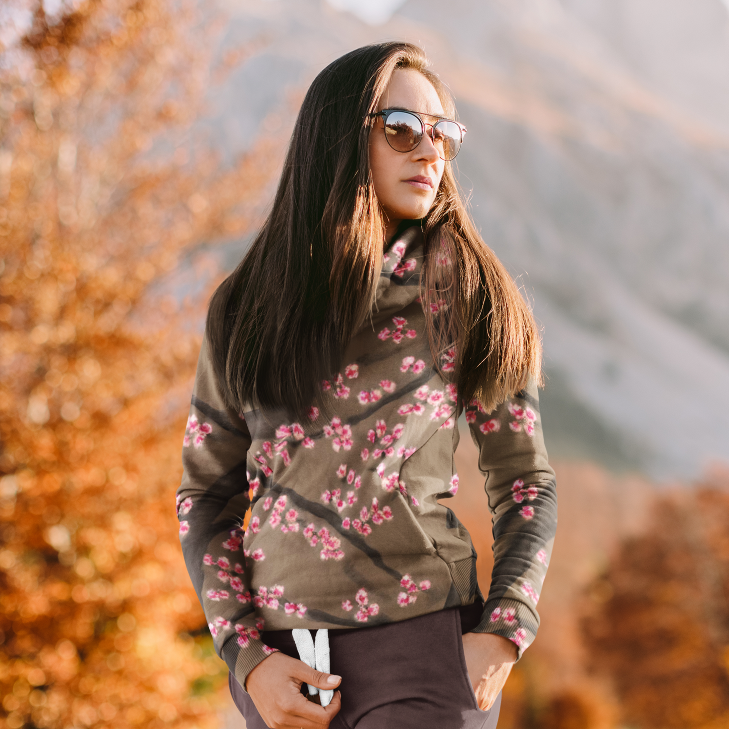 Cherry Blossoms Beach Hoodie Cozy Sweatshirt