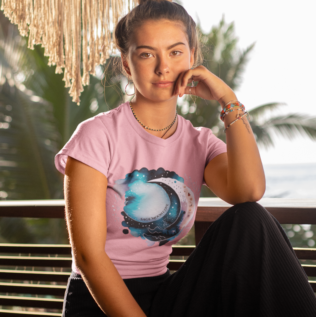 Crescent Sage Moon Women's Short Sleeve T-Shirt