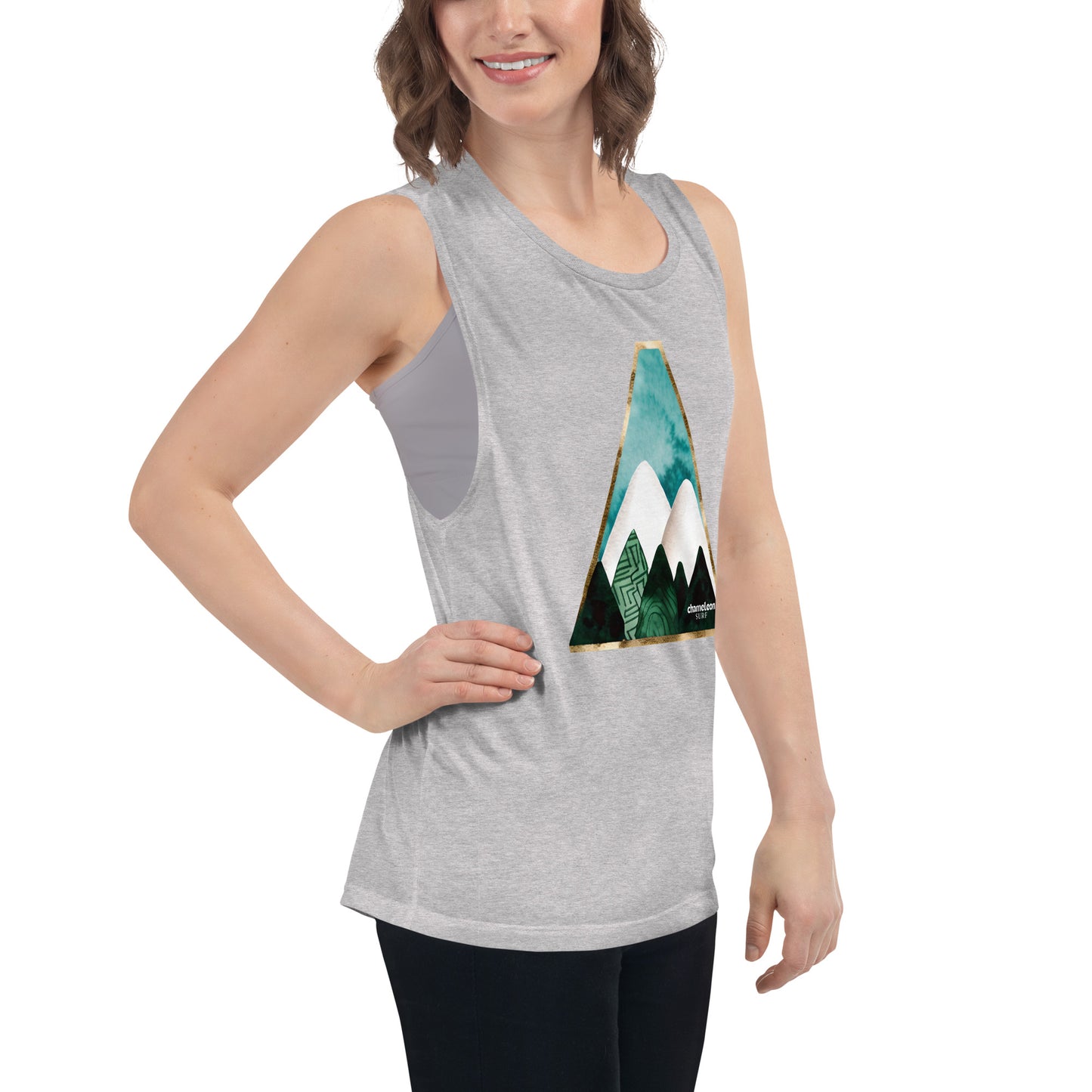 White Mountains Blue Sky Women's Muscle Tank Top