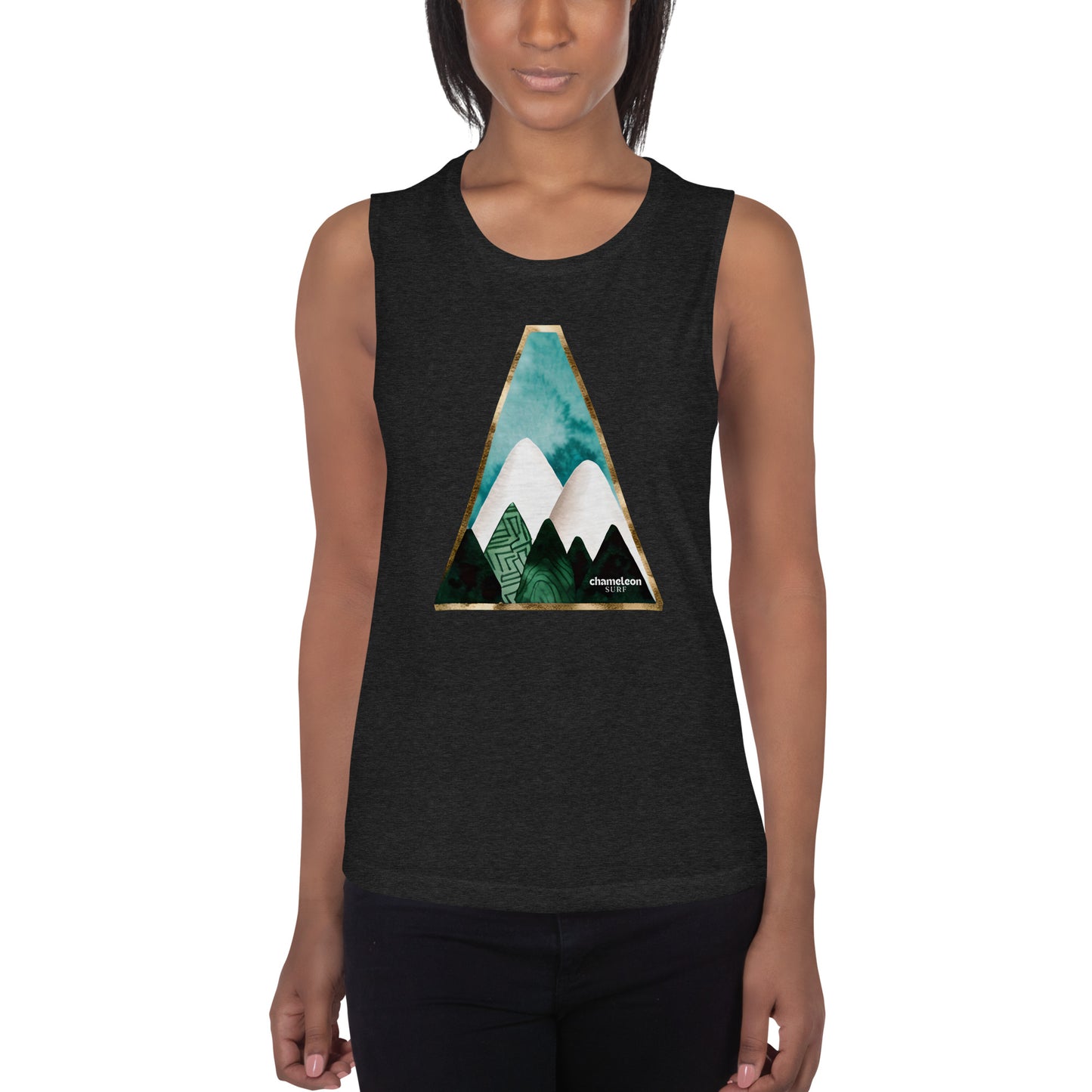 White Mountains Blue Sky Women's Muscle Tank Top