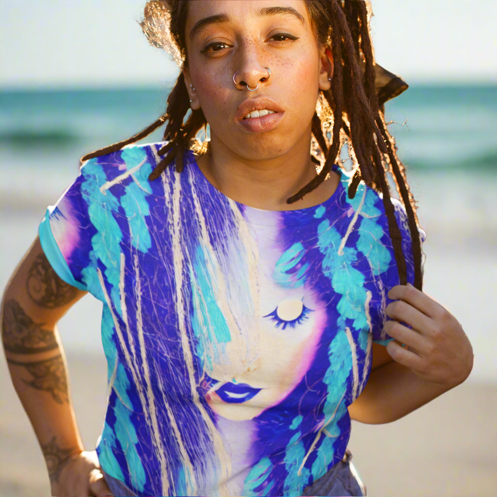 Blue Bohemian Goddess Women's T-shirt