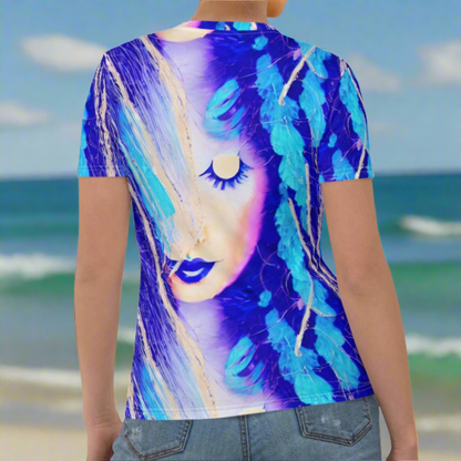 Blue Bohemian Goddess Women's T-shirt