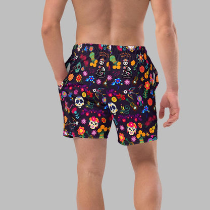 Day of the Dead Chameleon Men's Swim Trunks