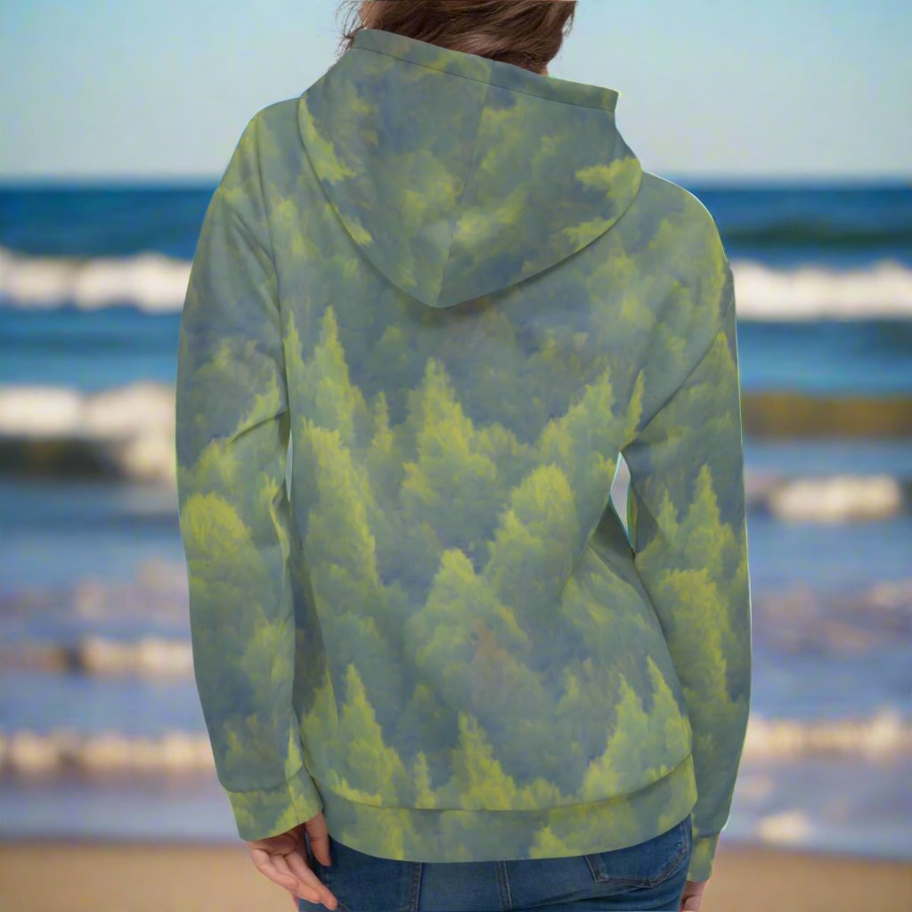 Camo Trees Army Green Beach Hoodie Cozy Sweatshirt
