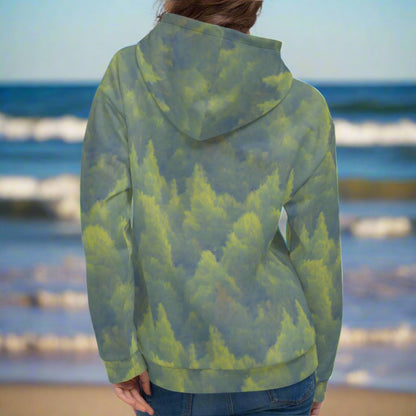 Camo Trees Army Green Beach Hoodie Cozy Sweatshirt