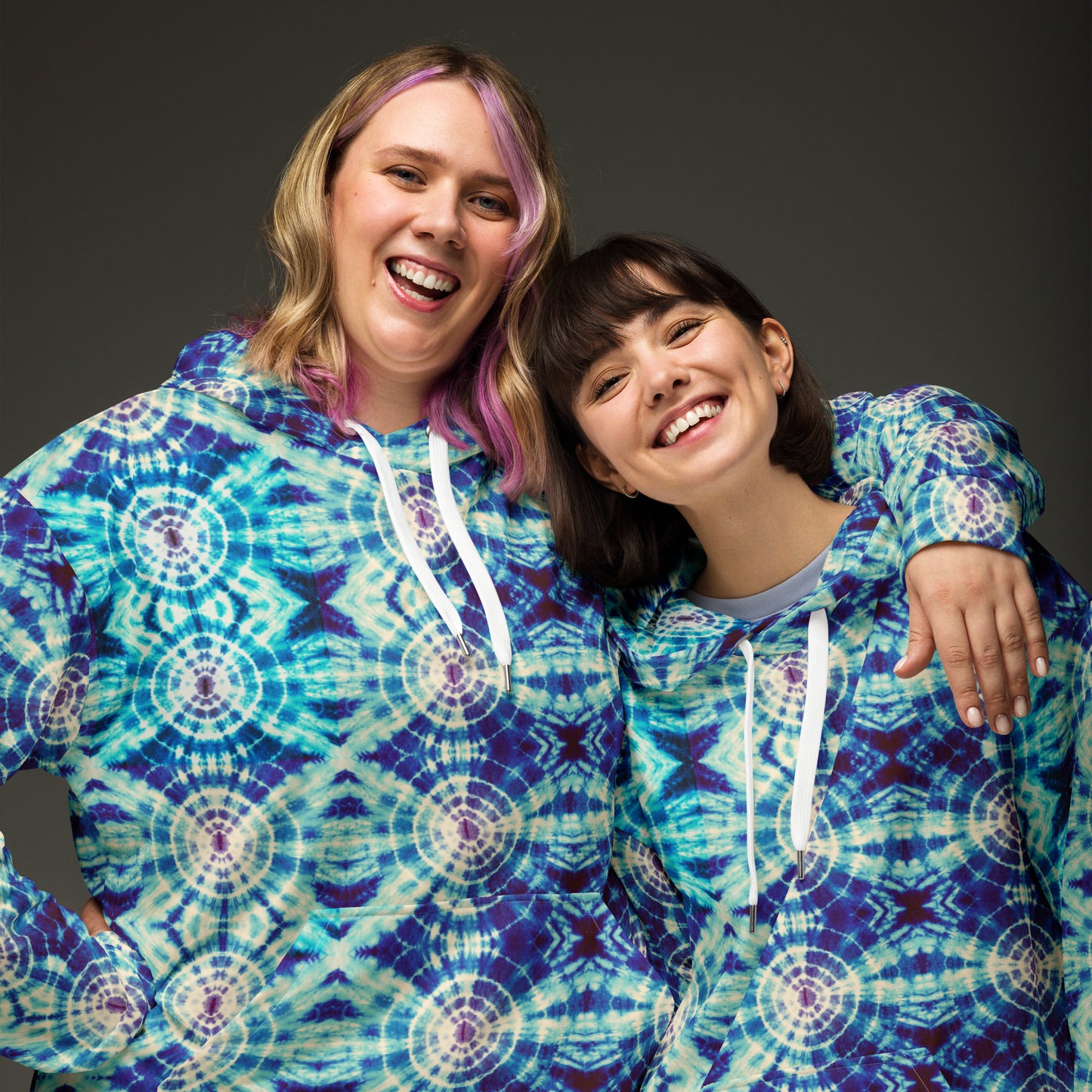 Arctic Tie Dye Blue Beach Hoodie Cozy Sweatshirt