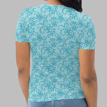 Lace Turquoise Print Women's T-shirt