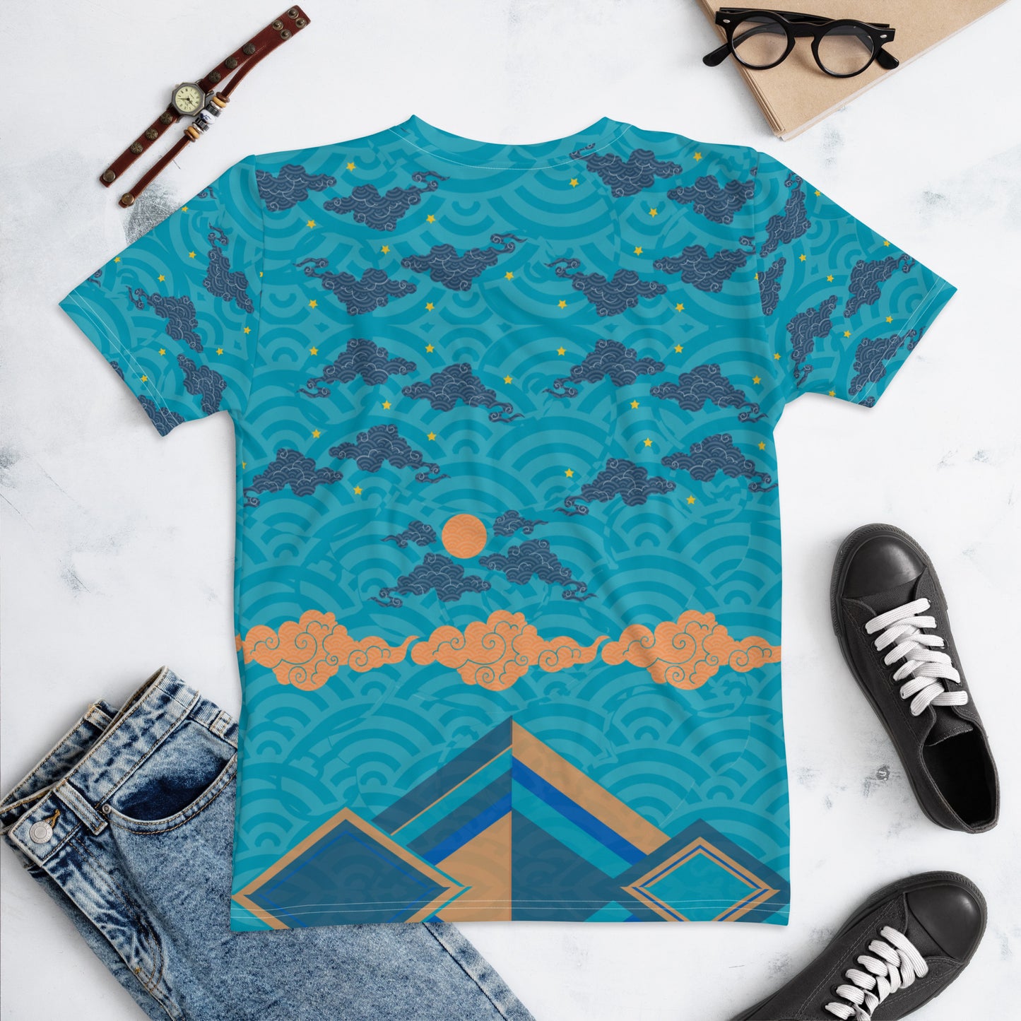 Japan Sky Reflective Mountains Turquoise Women's T-shirt