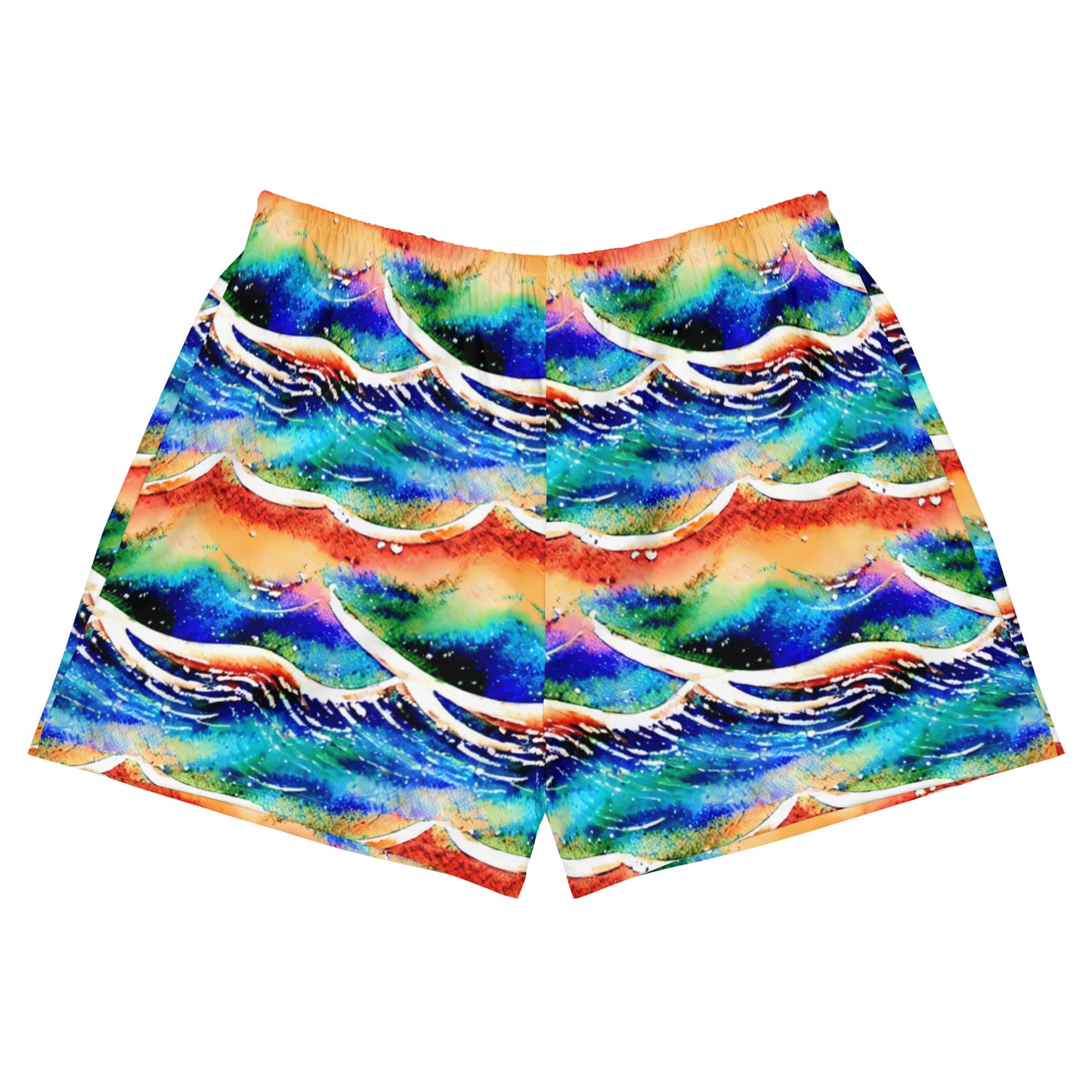 Rainbow Wave Reflections Women’s Athletic Shorts