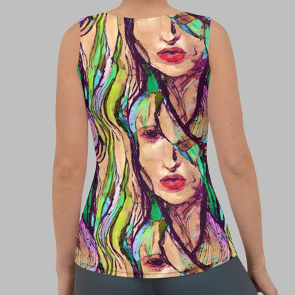 Purple Green Boho Goddess Tank Top