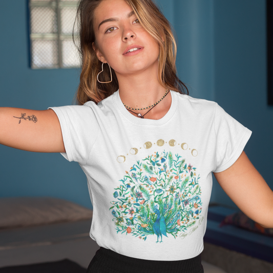 Lunar Floral Peacock Women's Short Sleeve Tee
