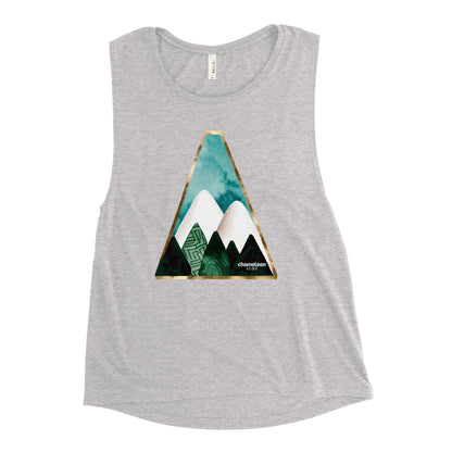 White Mountains Blue Sky Women's Muscle Tank Top
