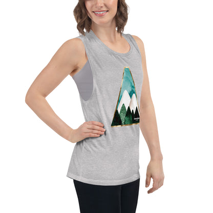 White Mountains Blue Sky Women's Muscle Tank Top