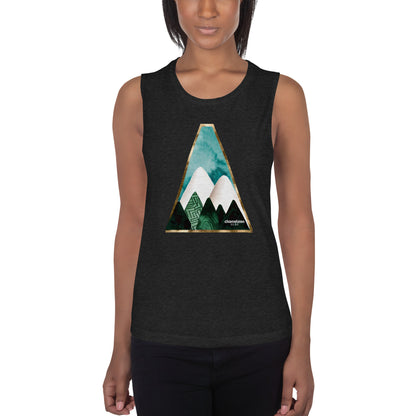 White Mountains Blue Sky Women's Muscle Tank Top