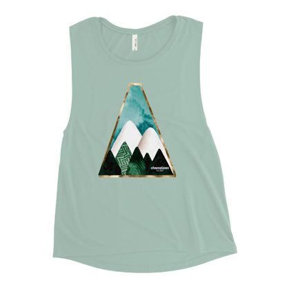 White Mountains Blue Sky Women's Muscle Tank Top