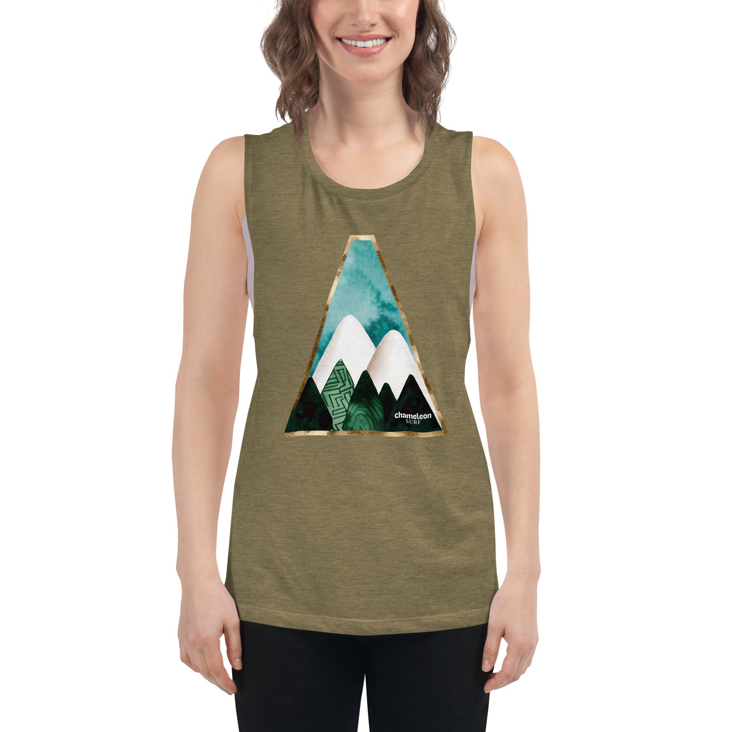 White Mountains Blue Sky Women's Muscle Tank Top
