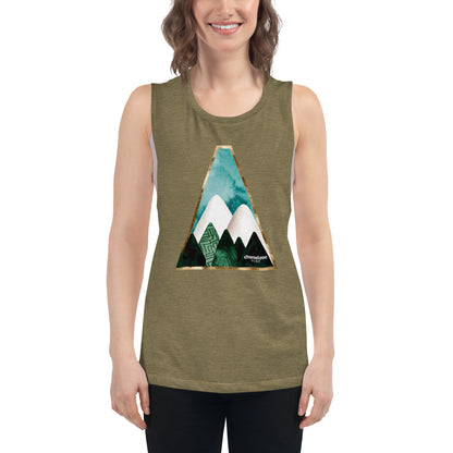White Mountains Blue Sky Women's Muscle Tank Top
