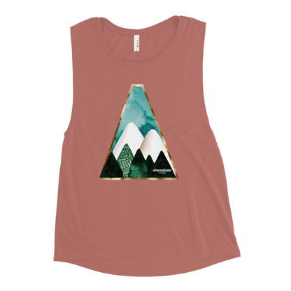 White Mountains Blue Sky Women's Muscle Tank Top