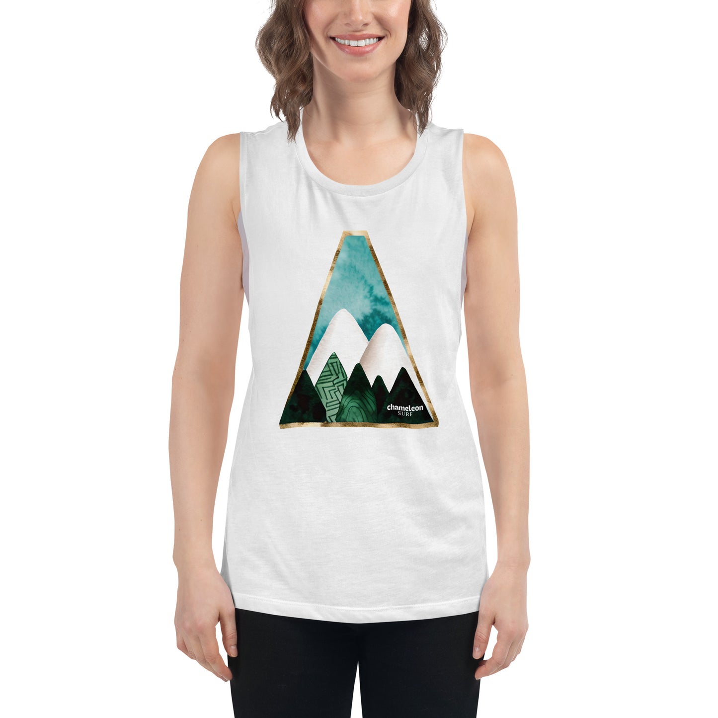 White Mountains Blue Sky Women's Muscle Tank Top