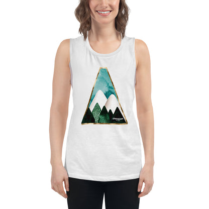 White Mountains Blue Sky Women's Muscle Tank Top