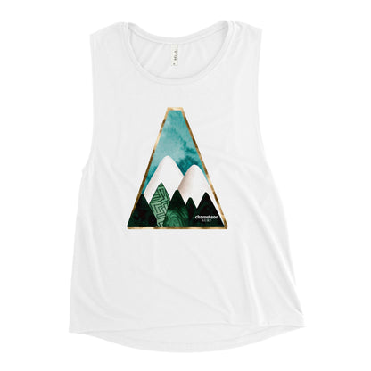 White Mountains Blue Sky Women's Muscle Tank Top