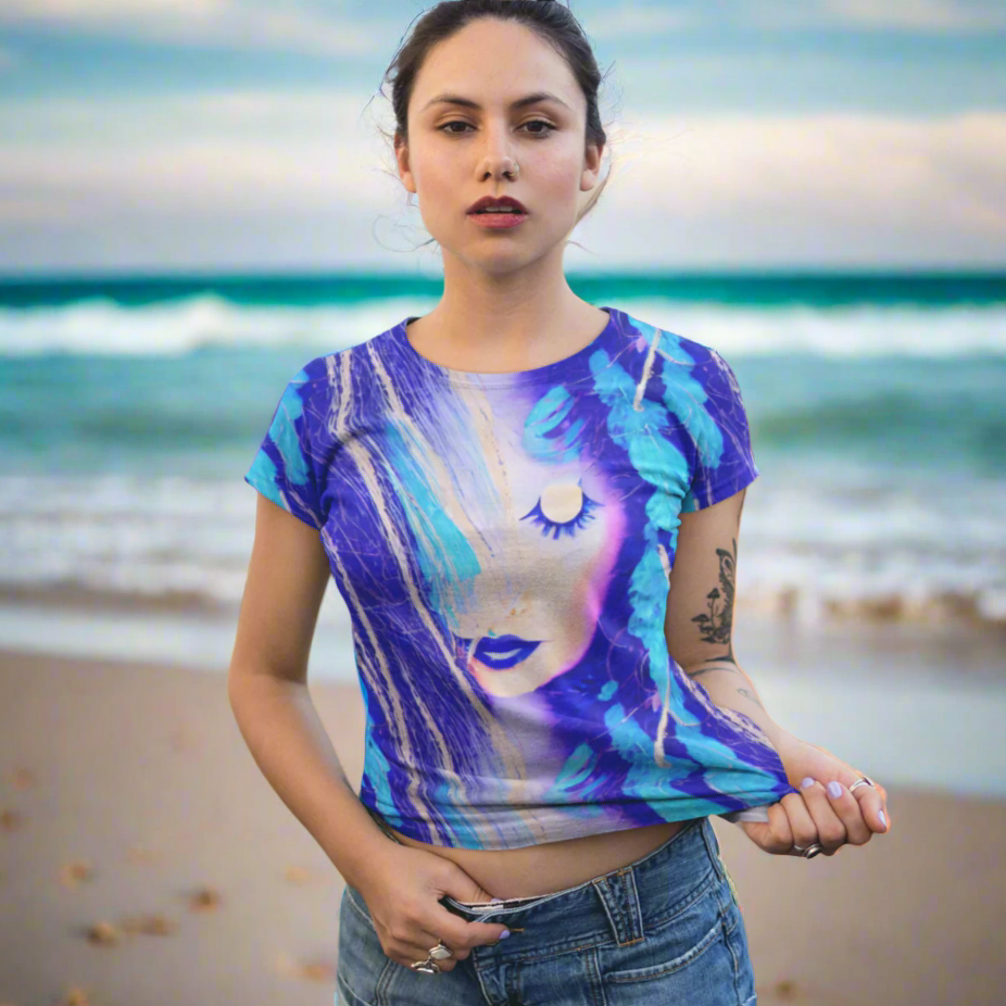 Blue Bohemian Goddess Women's T-shirt